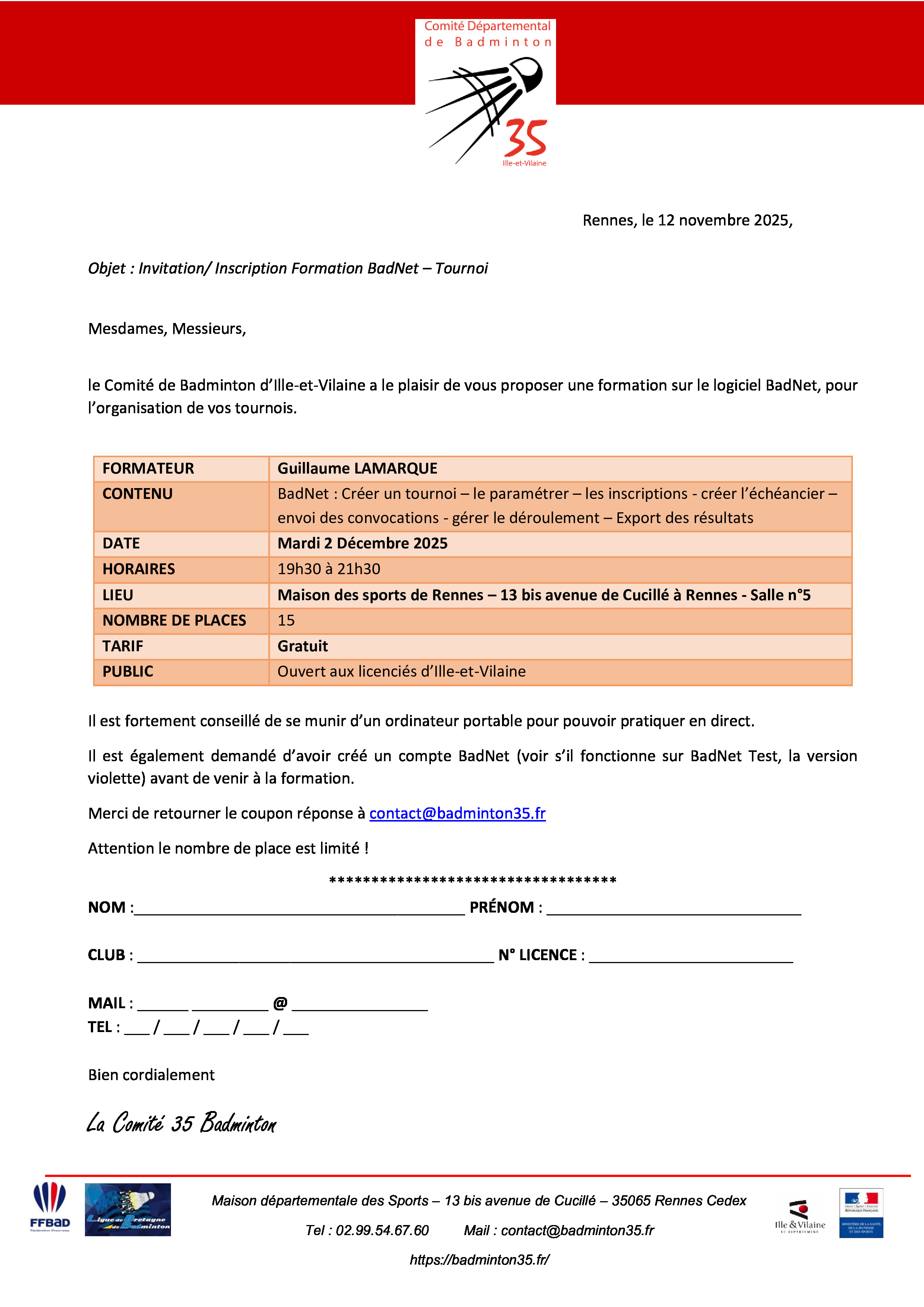 Formation Badnet Comité 35